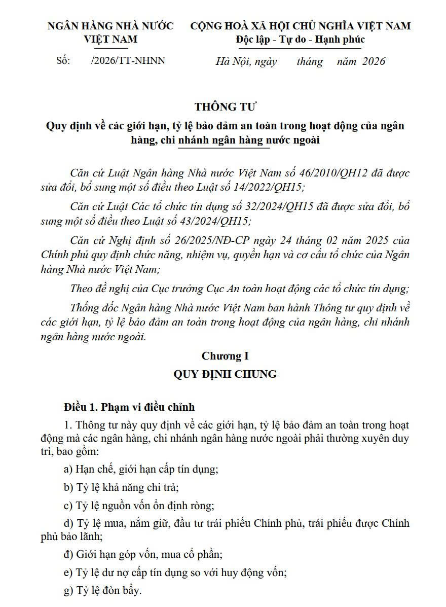 Dự thảo thông tư